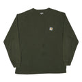 CARHARTT Mens Green Long Sleeve Crew Neck Pocket T-Shirt L Cotton Blend