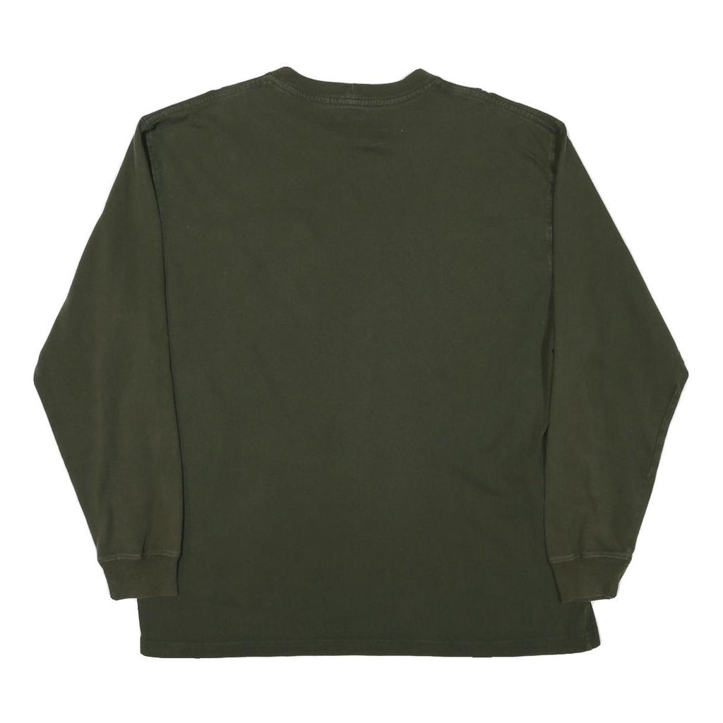 CARHARTT Mens Green Long Sleeve Crew Neck Pocket T-Shirt L Cotton Blend