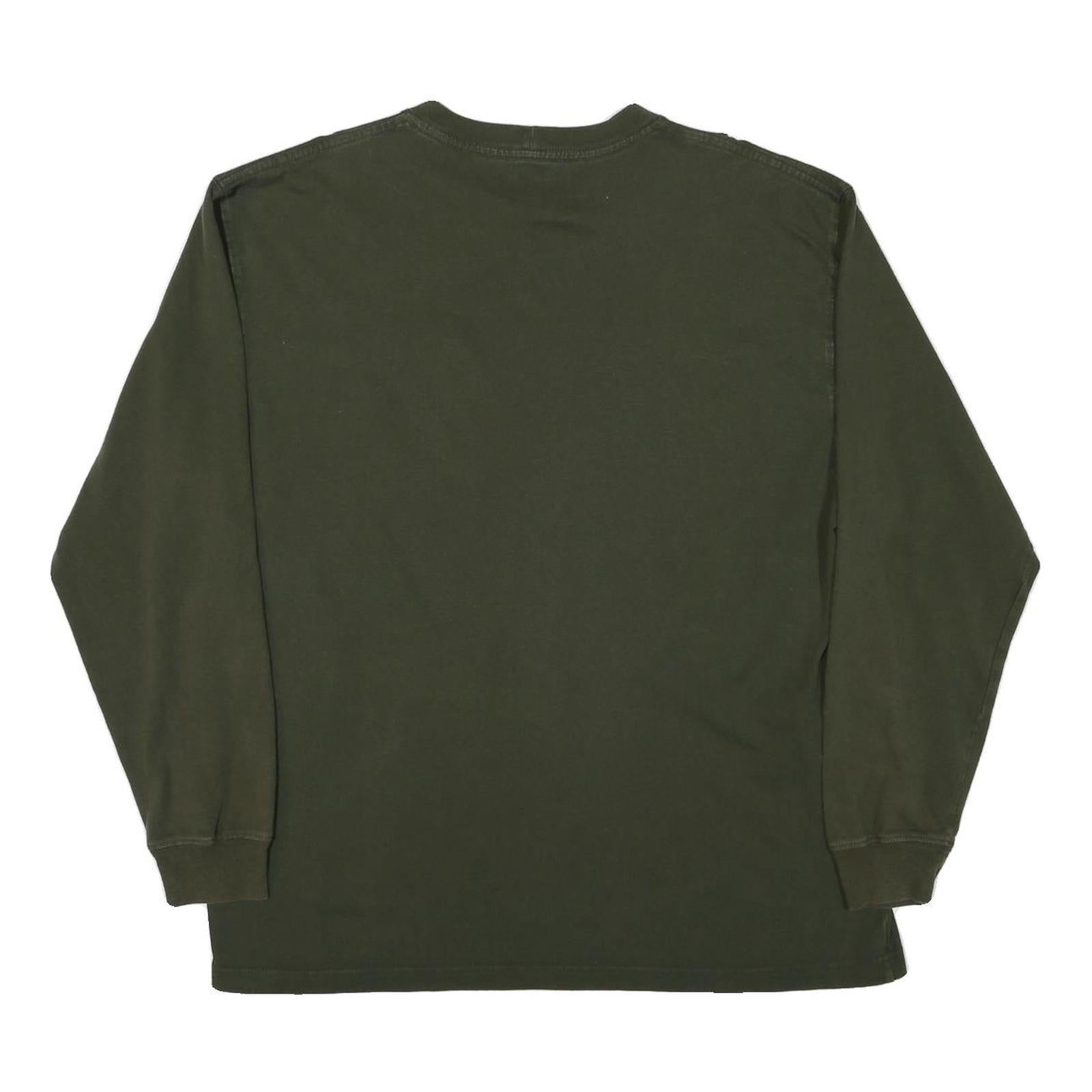 CARHARTT Mens Green Long Sleeve Crew Neck Pocket T-Shirt L Cotton Blend