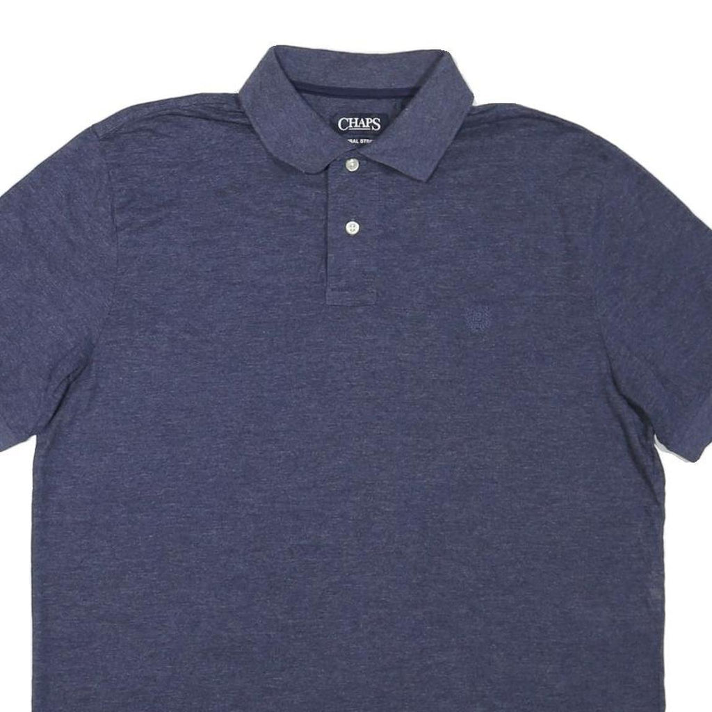 CHAPS Mens Blue Polo Shirt Short Sleeve Plain L Casual Classic Style
