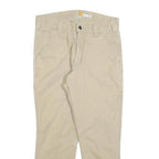 CARHARTT Mens Beige Cotton Blend Relaxed Fit Straight Trousers W30 L25 Casual