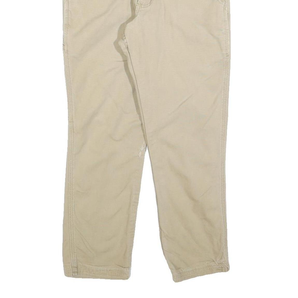 CARHARTT Mens Beige Cotton Blend Relaxed Fit Straight Trousers W30 L25 Casual