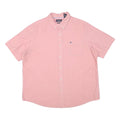 CHAPS Mens Pink Cotton Blend Shirt 2XL Button-Down Short Sleeve Casual
