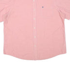 CHAPS Mens Pink Cotton Blend Shirt 2XL Button-Down Short Sleeve Casual