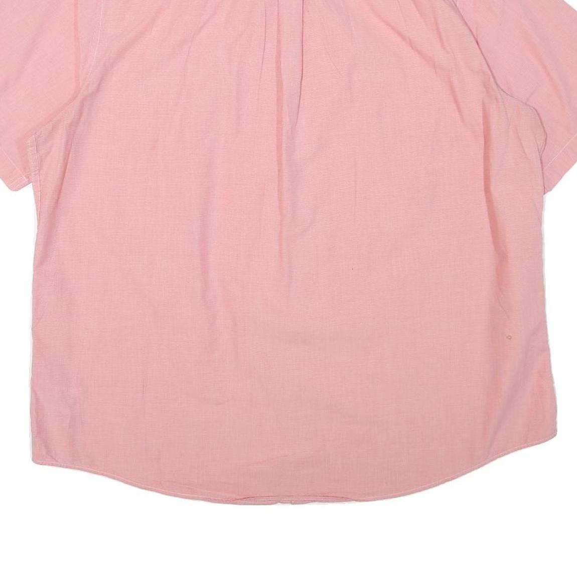 CHAPS Mens Pink Cotton Blend Shirt 2XL Button-Down Short Sleeve Casual