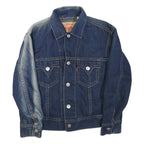 LEVI'S Mens Blue Denim Button Jacket S Cotton Blend Classic Vintage Style
