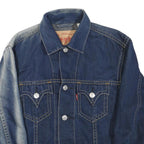 LEVI'S Mens Blue Denim Button Jacket S Cotton Blend Classic Vintage Style
