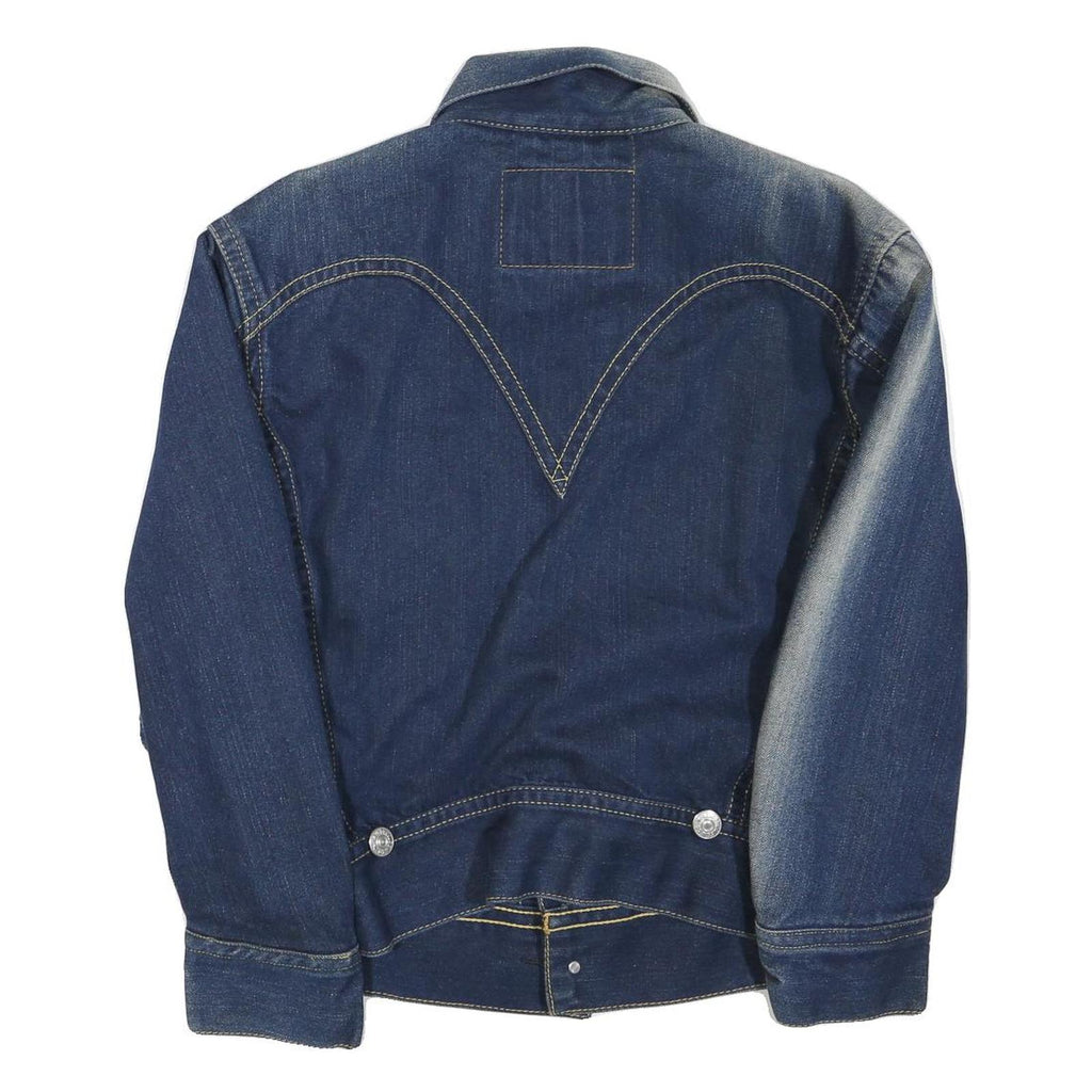 LEVI'S Mens Blue Denim Button Jacket S Cotton Blend Classic Vintage Style