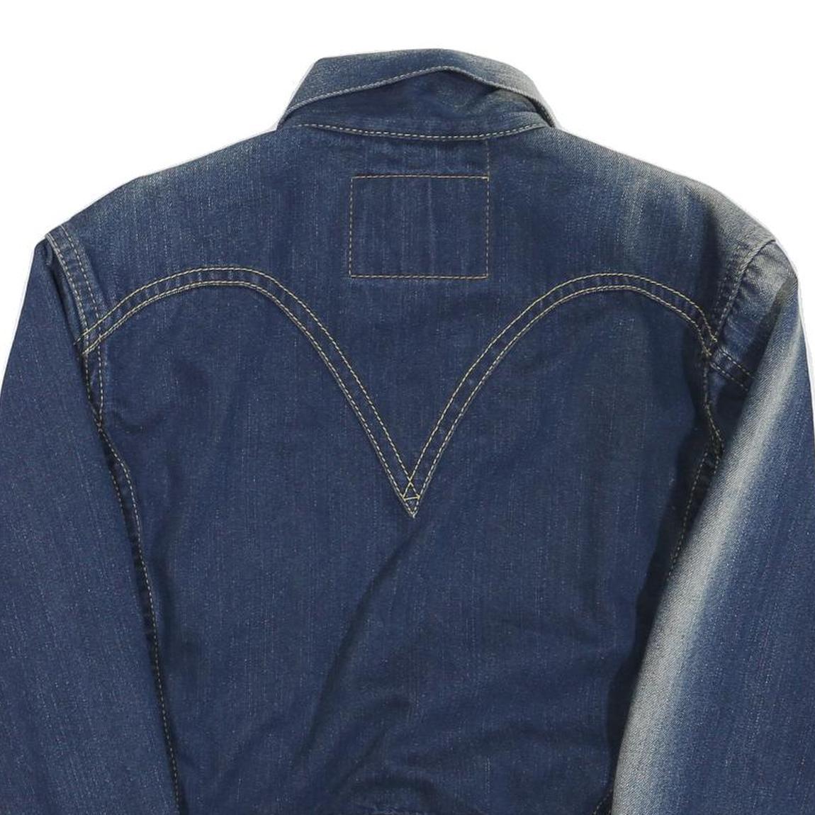 LEVI'S Mens Blue Denim Button Jacket S Cotton Blend Classic Vintage Style