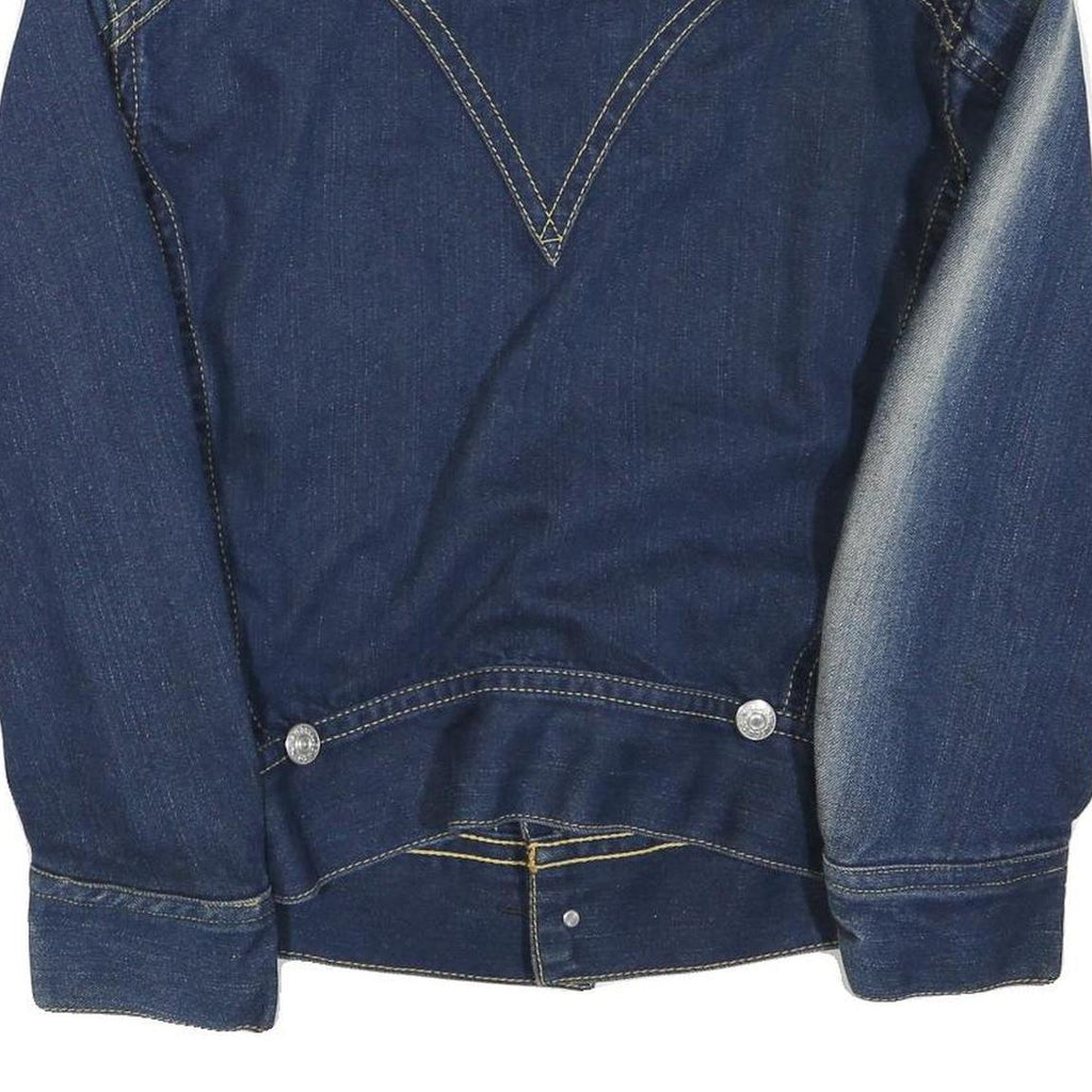 LEVI'S Mens Blue Denim Button Jacket S Cotton Blend Classic Vintage Style