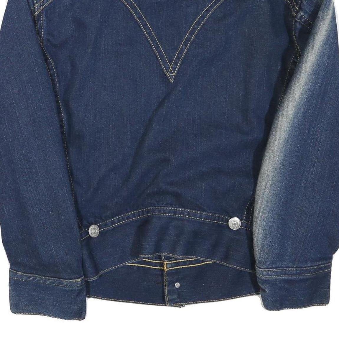 LEVI'S Mens Blue Denim Button Jacket S Cotton Blend Classic Vintage Style