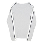TOMMY HILFIGER Womens Grey Plain Crew Neck Basic Knit Jumper M Cotton Blend