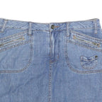 FADED GLORY Womens Blue Denim Mini Cotton Blend Plain Skirt M Casual Streetwear