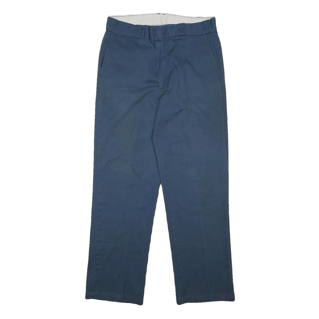 DICKIES Mens Navy Blue Regular Fit Straight Leg Trousers W33 L31 Workwear Casual
