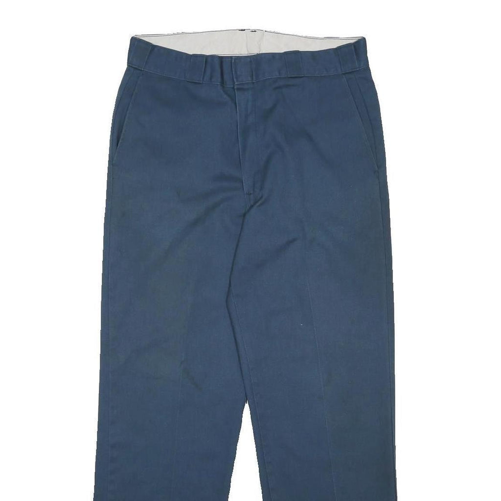 DICKIES Mens Navy Blue Regular Fit Straight Leg Trousers W33 L31 Workwear Casual