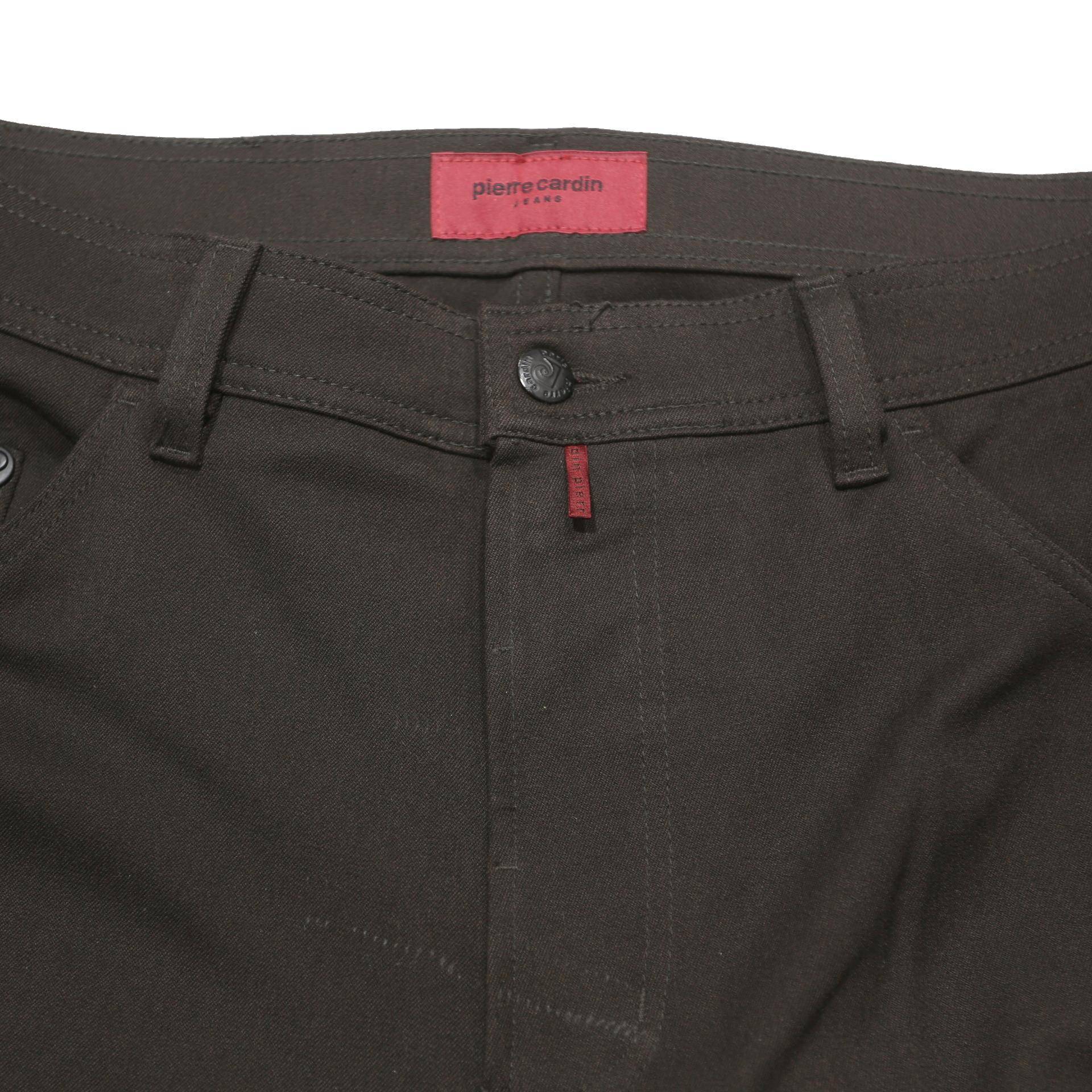 PIERRE CARDIN Mens Polyester Blend Black Regular Straight Trousers W36 L34