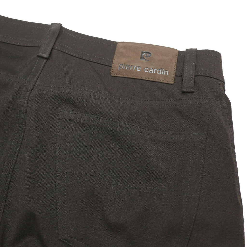 PIERRE CARDIN Mens Polyester Blend Black Regular Straight Trousers W36 L34