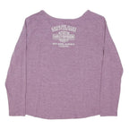 HARLEY DAVIDSON Womens Purple Cotton Blend Long Sleeve Round Neck XL Moto Top