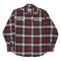 JACHS Mens Red & Black Check Shirt L Cotton Blend Classic Flannel Long Sleeve