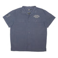 HARLEY DAVIDSON Mens Blue Cotton Blend Short Sleeve Shirt 2XL Motorcycle Graphic