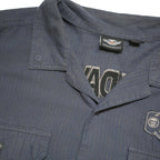 HARLEY DAVIDSON Mens Blue Cotton Blend Short Sleeve Shirt 2XL Motorcycle Graphic