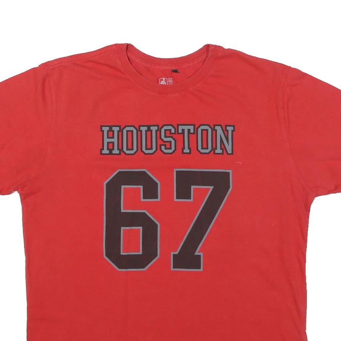 NBA Mens Red Houston Rockets Graphic T-Shirt M Short Sleeve Crew Neck Basketball