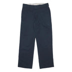 DICKIES Mens Regular Fit Black Cotton Blend Zip Trousers W32 L30 Workwear Casual