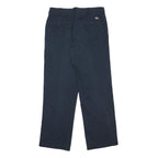 DICKIES Mens Regular Fit Black Cotton Blend Zip Trousers W32 L30 Workwear Casual