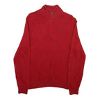 POLO RALPH LAUREN Mens Red Pullover Plain Crew Neck Basic Knit M Cotton Blend