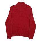 POLO RALPH LAUREN Mens Red Pullover Plain Crew Neck Basic Knit M Cotton Blend