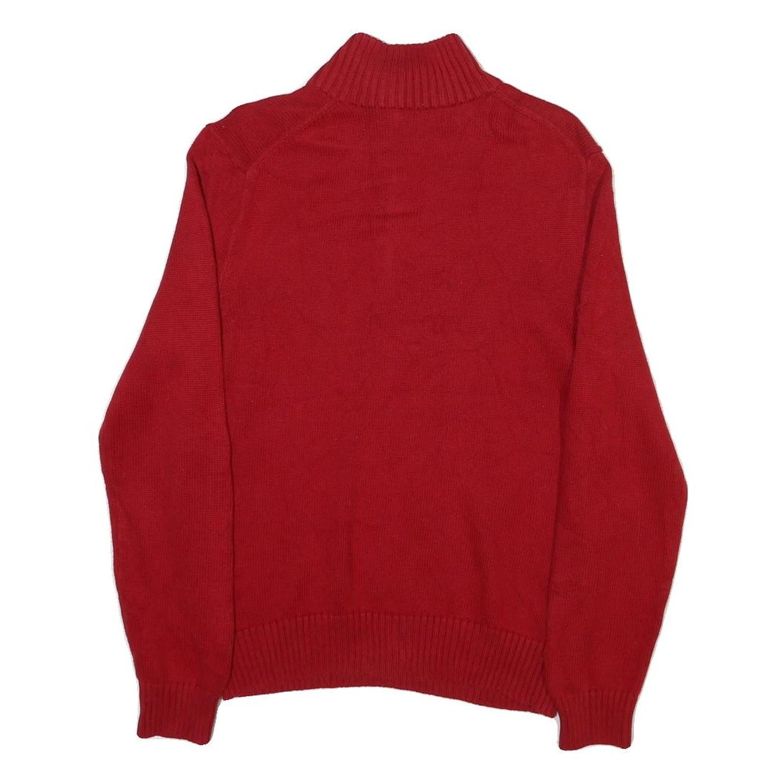 POLO RALPH LAUREN Mens Red Pullover Plain Crew Neck Basic Knit M Cotton Blend