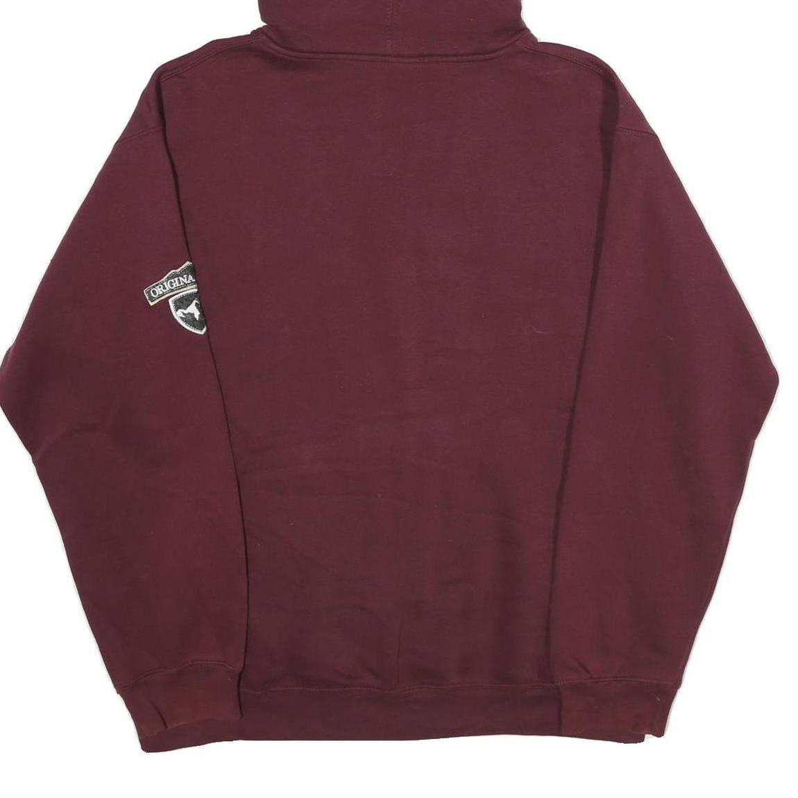 PRAIRIE MOUNTAIN Mens Maroon Seattle Pullover Hoodie L Cotton Blend