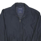 NAUTICA Mens Navy Blue Cotton Blend Jacket M Plain Zip Casual Lightweight