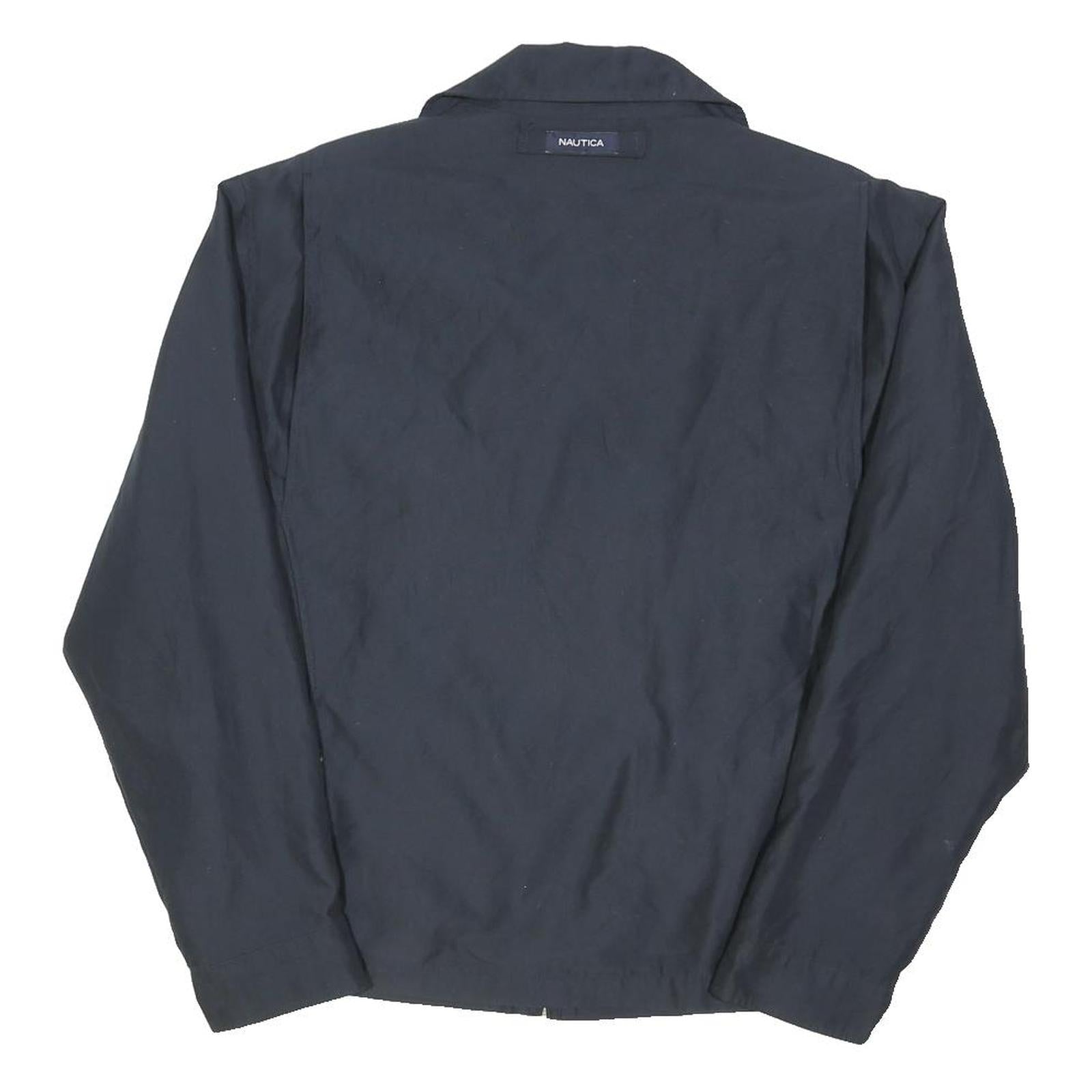 NAUTICA Mens Navy Blue Cotton Blend Jacket M Plain Zip Casual Lightweight