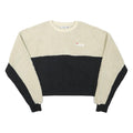 FILA Womens Cream & Black Crew Neck M Polyester Blend Cropped Sweatshirt