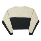 FILA Womens Cream & Black Crew Neck M Polyester Blend Cropped Sweatshirt