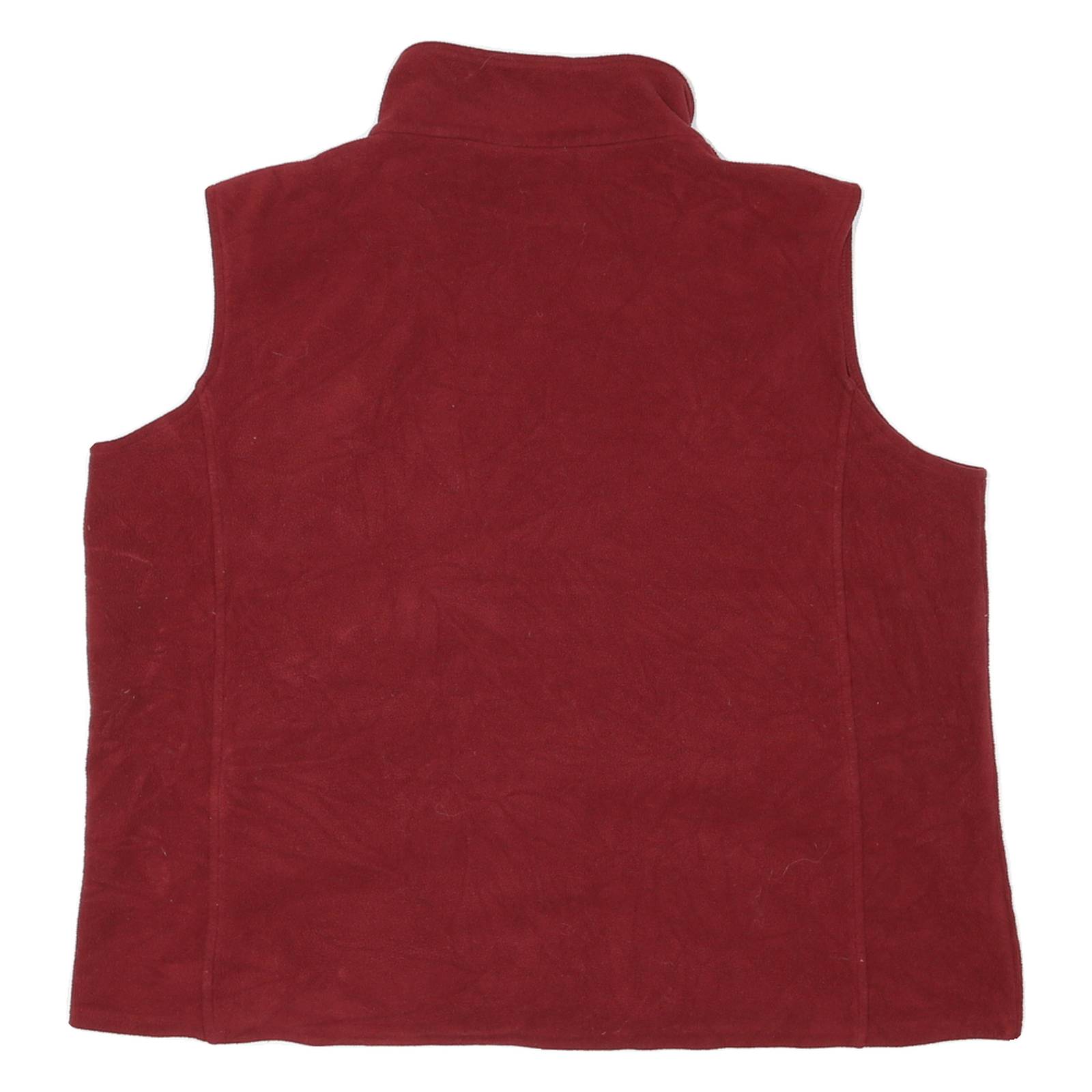 WOOLRICH Womens Red Zip Fleece Vest XL Polyester Sleeveless Casual Outdoor Layer
