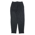 Womens Black Pinstripe Regular Fit Straight Leg Trousers W25 L28 Cotton Blend
