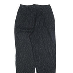 Womens Black Pinstripe Regular Fit Straight Leg Trousers W25 L28 Cotton Blend