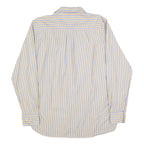 TOMMY HILFIGER Mens Blue & Yellow Stripe Shirt L Classic Fit Button Up