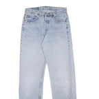 LEVI'S 501 Mens Jeans Blue Regular Straight Denim Light W29 L34 Button Closure