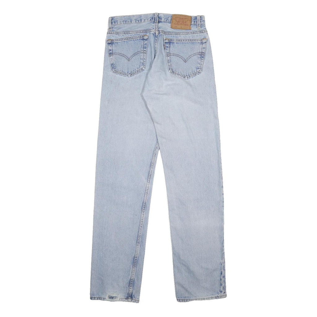 LEVI'S 501 Mens Jeans Blue Regular Straight Denim Light W29 L34 Button Closure
