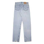 LEVI'S 501 Mens Jeans Blue Regular Straight Denim Light W29 L34 Button Closure
