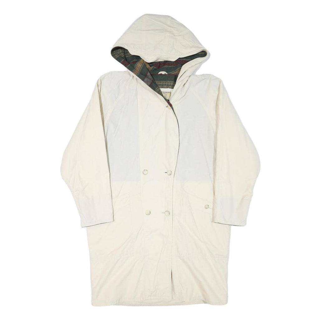 TRADITION Womens Cream Jacket L Polyester Blend Plain Button Closure Hooded