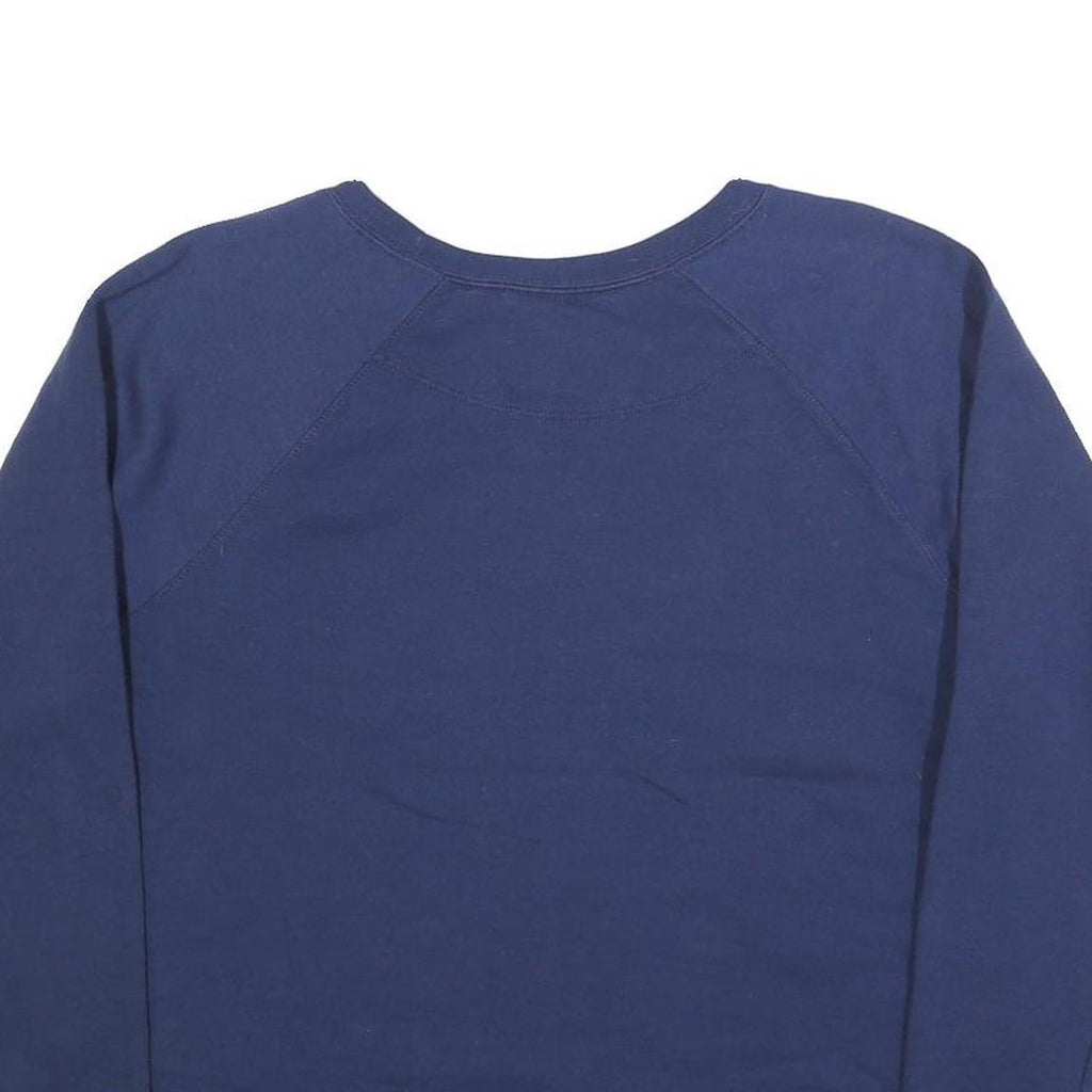 CHAMPION Womens Blue Cotton Blend Crew Neck L Sweatshirt Logo Print