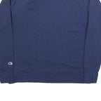 CHAMPION Womens Blue Cotton Blend Crew Neck L Sweatshirt Logo Print