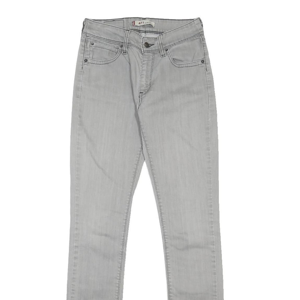 LEVI'S 471 Womens Jeans Slim Skinny Denim Light W29 L34 Stylish Zip Closure