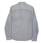 GUESS Mens Blue Casual Shirt M Long Sleeve Button Pockets Soft Lyocell