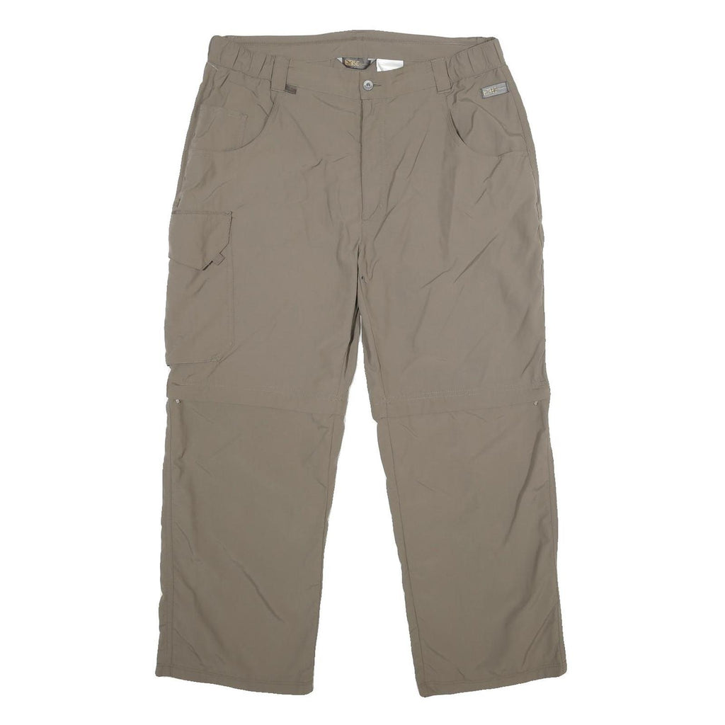 SALEWA Mens Nylon Beige Relaxed Straight Trousers W36 L27 Outdoor Zip Pocket