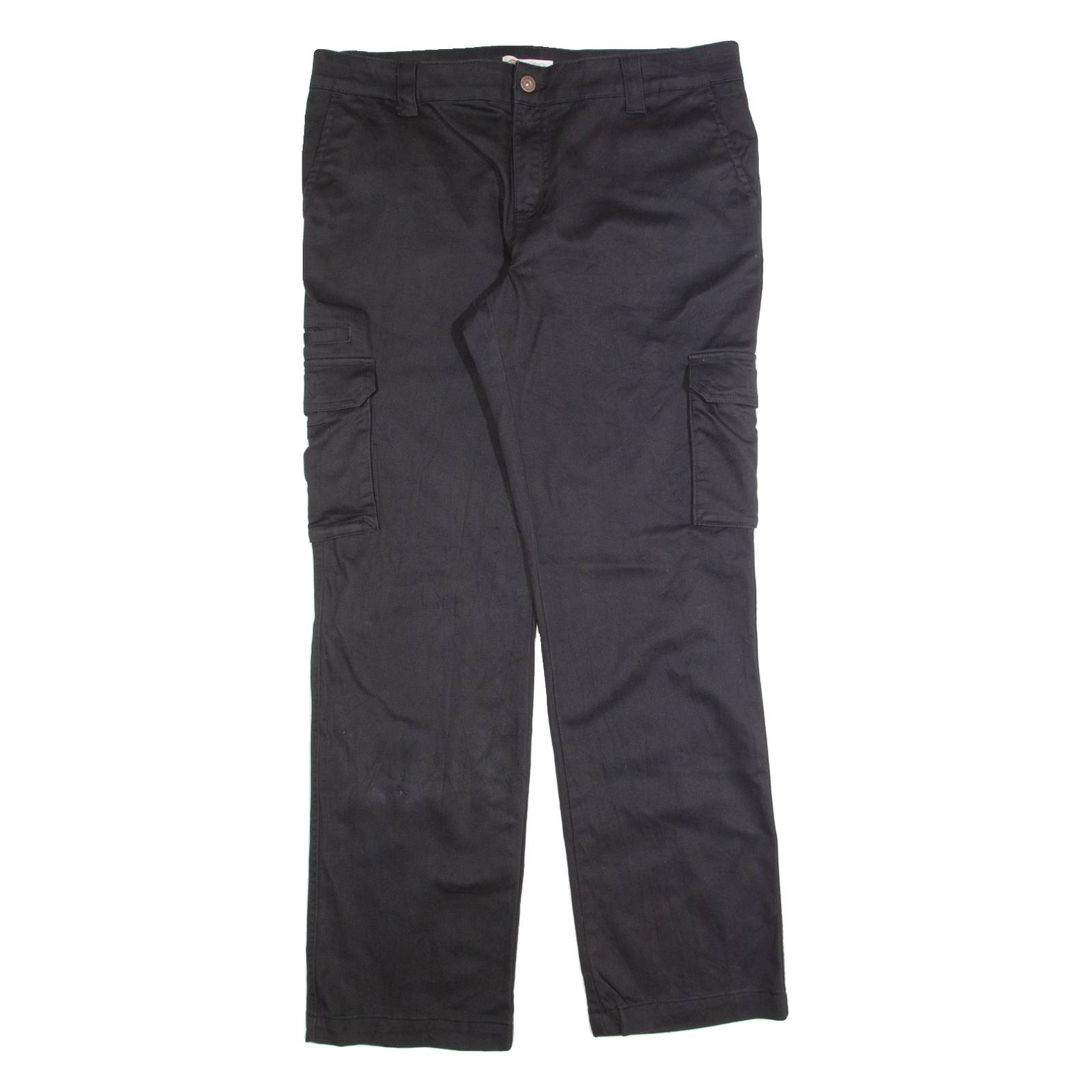 DICKIES Cargo Workwear Womens Trousers Black Relaxed Straight W36 L32